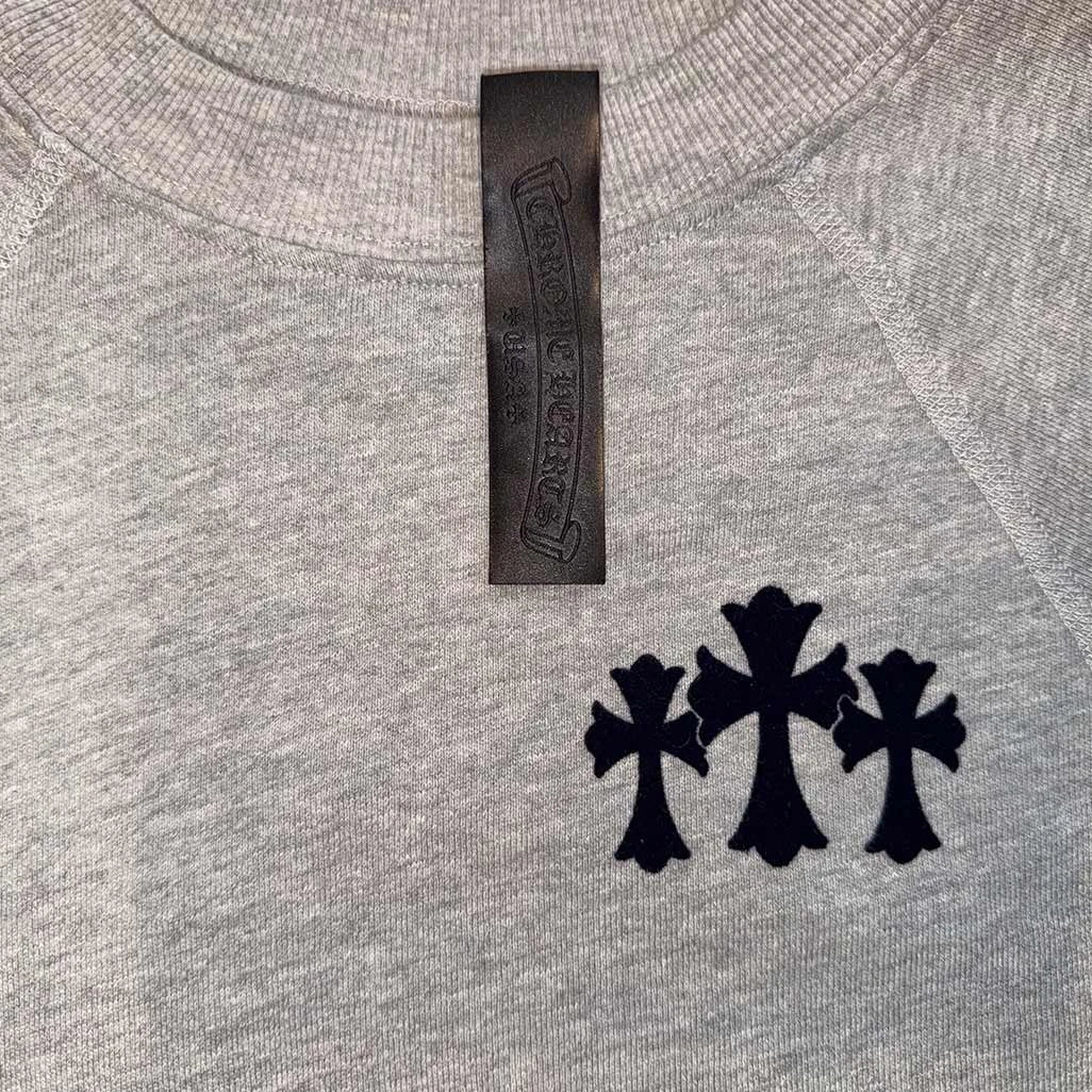 Chrome Hearts Triple Patch Grey Sweatshirt - Image 3