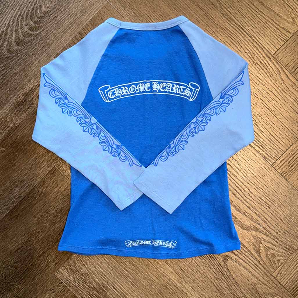 Chrome Hearts Cotton Two Tone Blue Floral Womens Top - Image 2