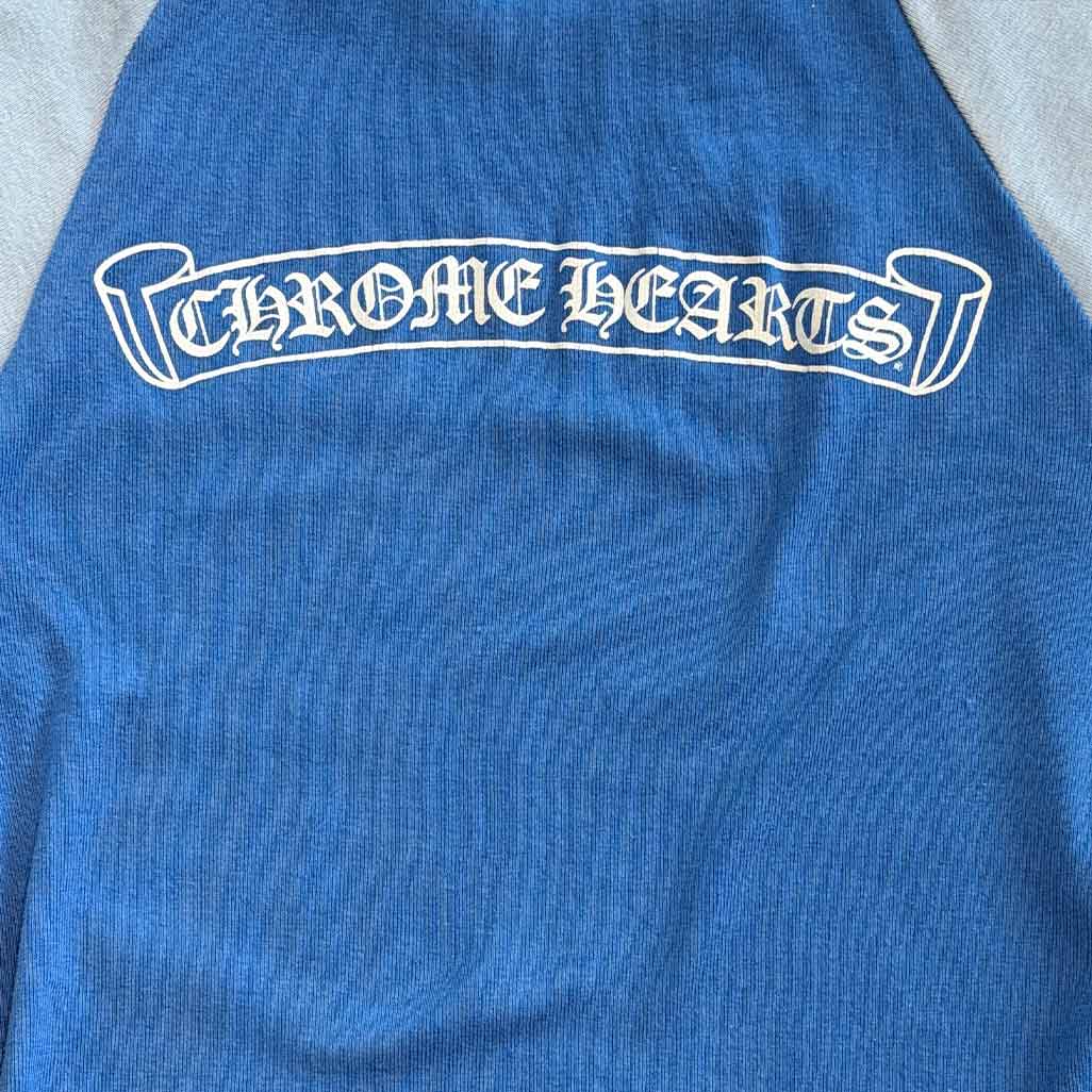 Chrome Hearts Cotton Cropped Top Two Tone Blue - Image 3