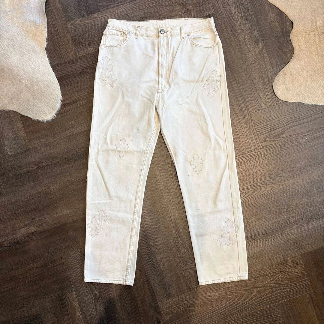 Chrome Hearts White Star Patch Jeans
