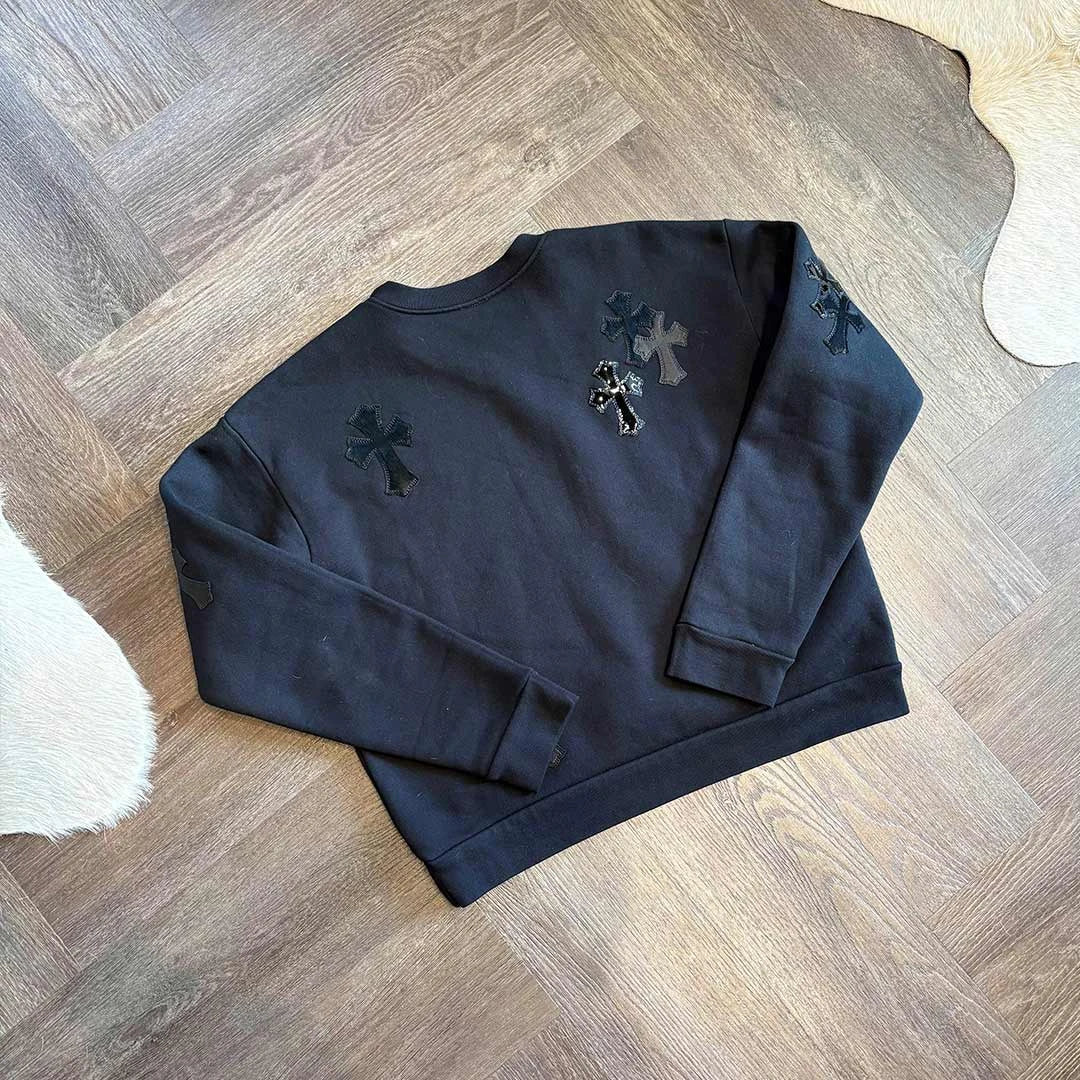 Chrome Hearts Black Triple Patch Sweatshirt Womens - Image 2