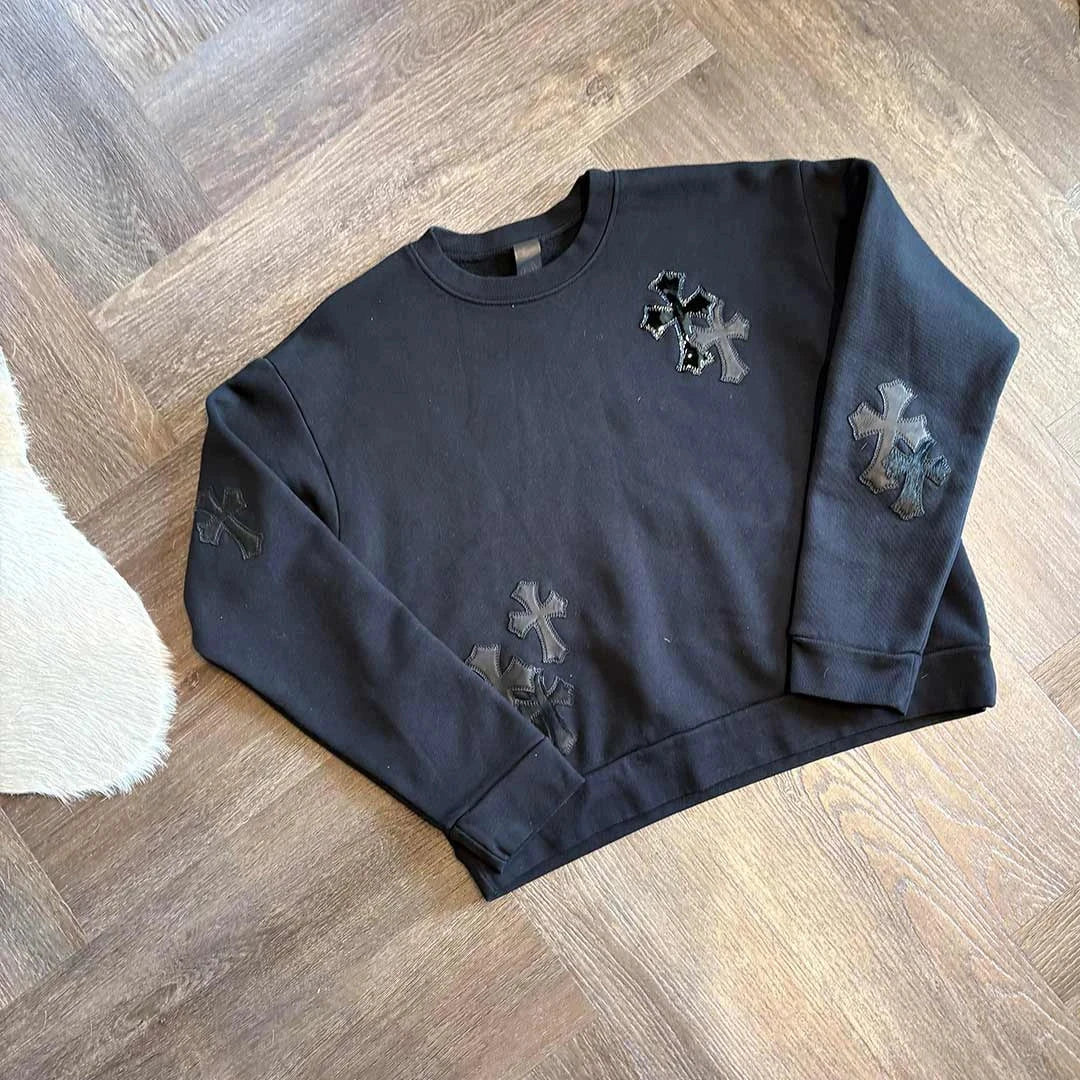 Chrome Hearts Black Triple Patch Sweatshirt Womens - Image 5