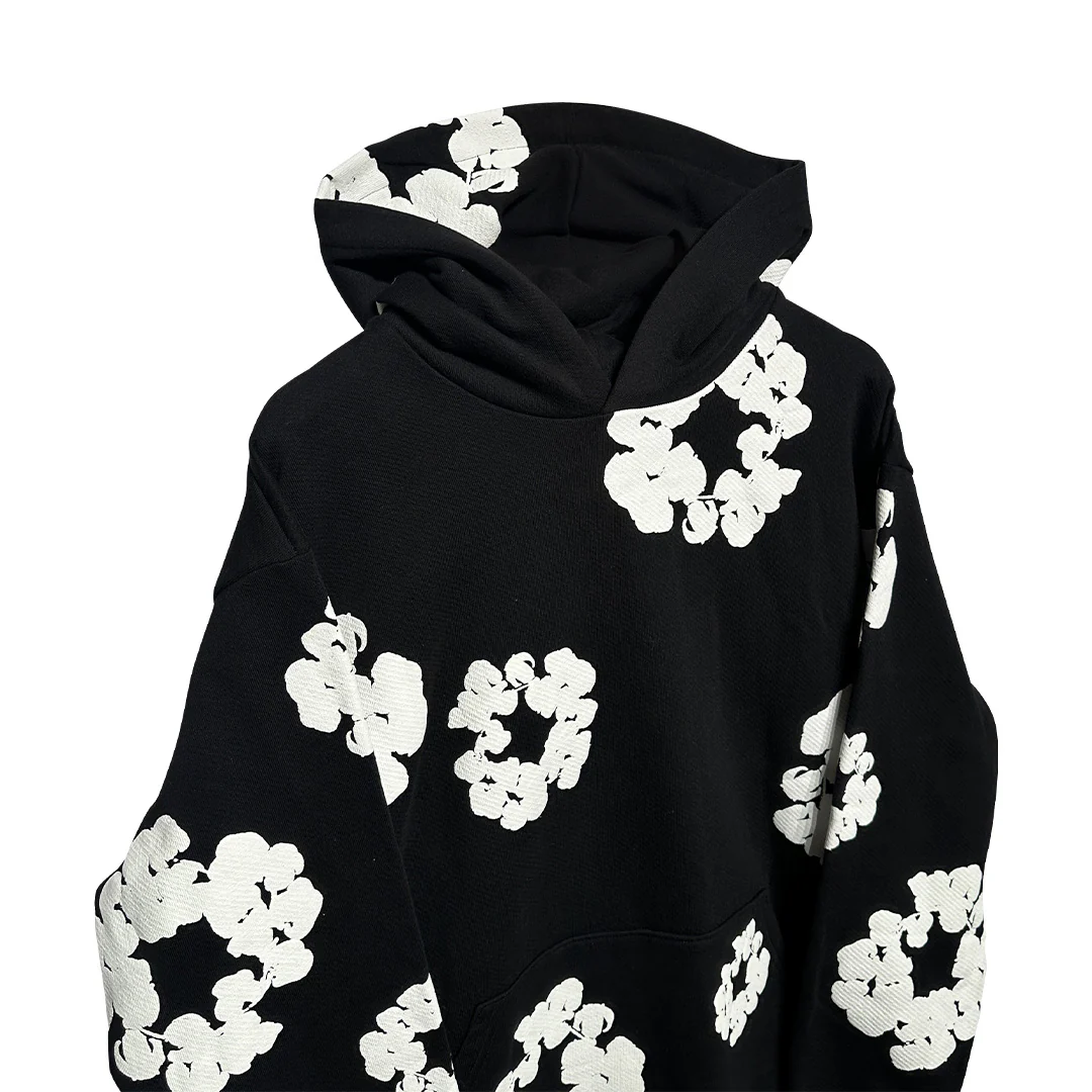 Denim Tears Cotton Wreath Hoodie Black - Image 3