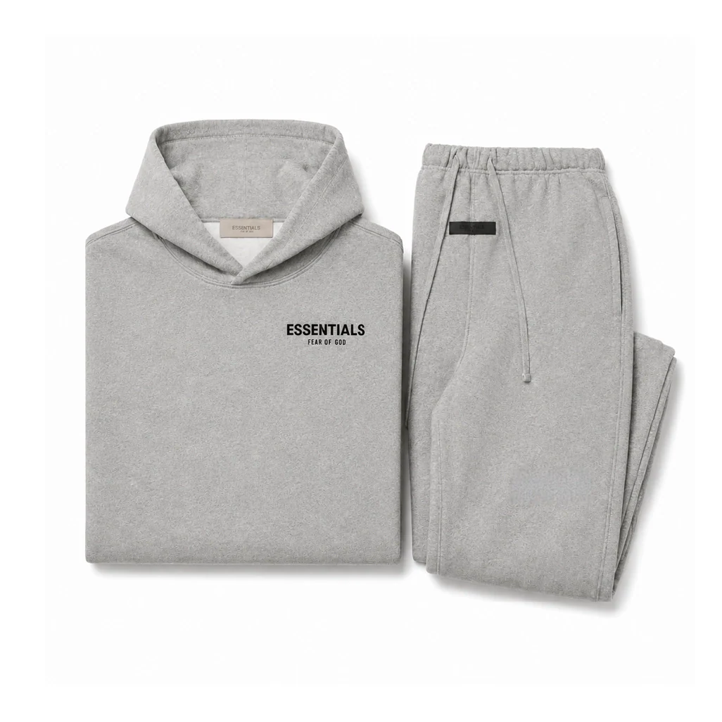 Fear of God Essentials Dark Oatmeal Hoodie & Sweatpant Set - Image 2