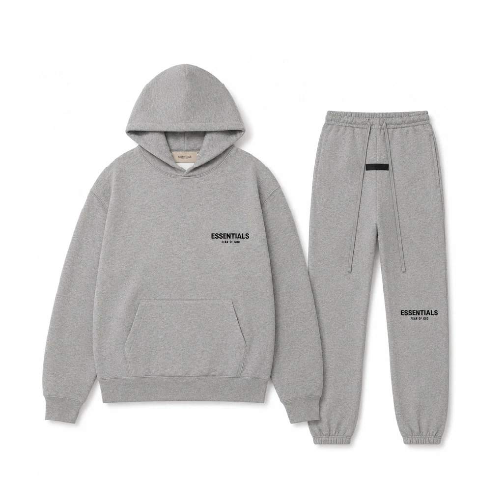 Fear of God Essentials Dark Oatmeal Hoodie & Sweatpant Set - Image 3