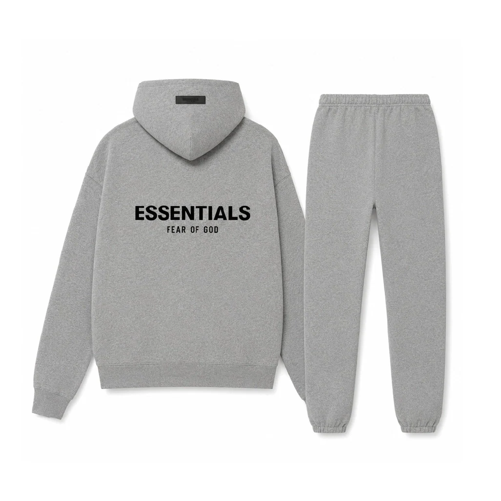 Fear of God Essentials Dark Oatmeal Hoodie & Sweatpant Set - Image 4