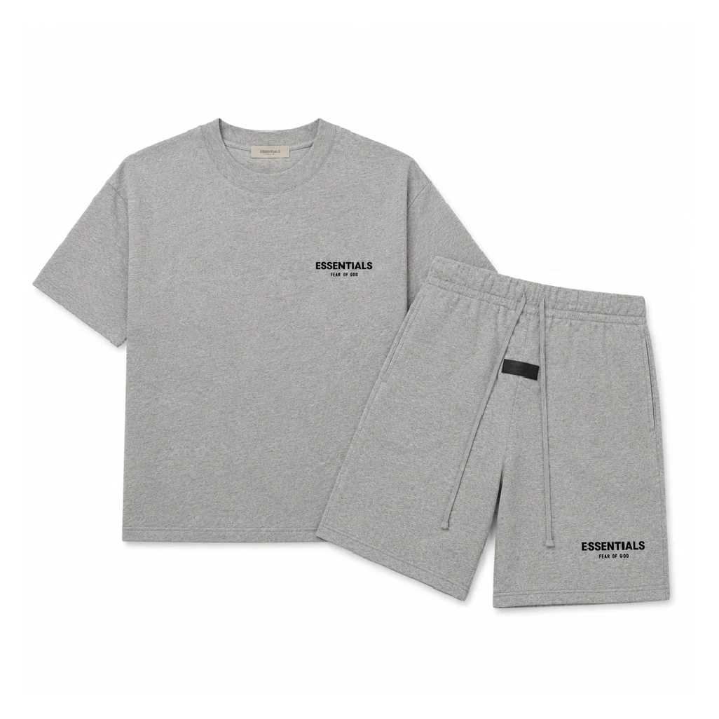 Fear of God Essentials Dark Oatmeal T-Shirt & Sweatshort Set