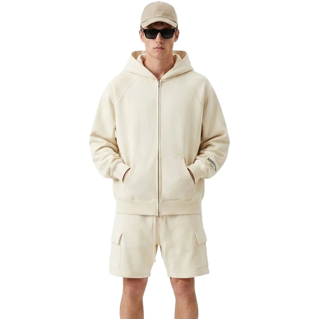 Fear of God Essentials Full Zip Hoodie Cream - Image 3