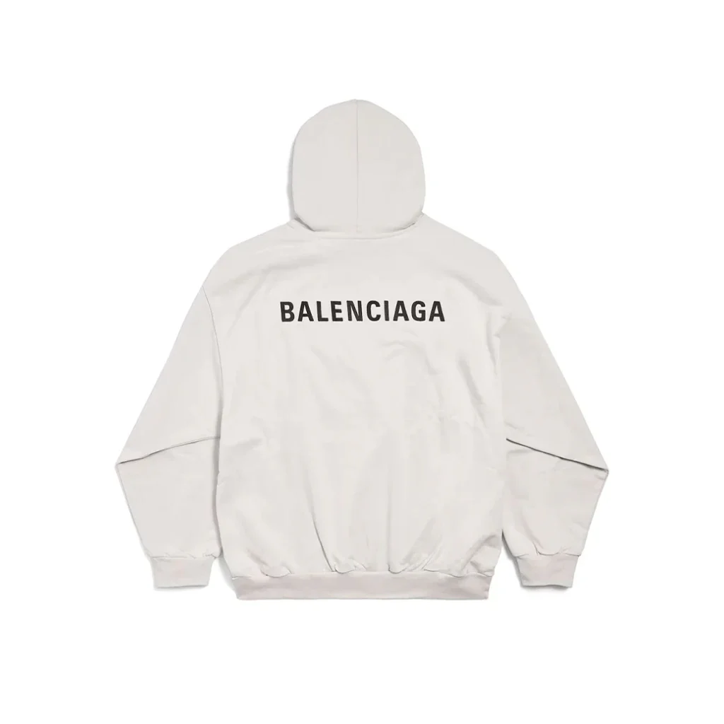 Balenciaga 'New Balenciaga' Back Medium Fit Hoodie Off-White - Image 2