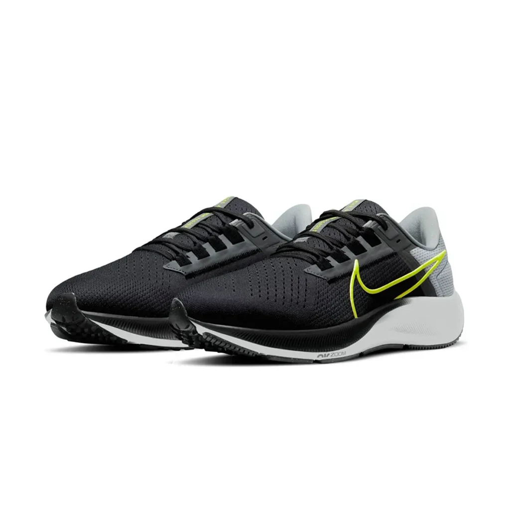 Nike Air Zoom Pegasus 38 Black Smoke Grey Volt - Image 3