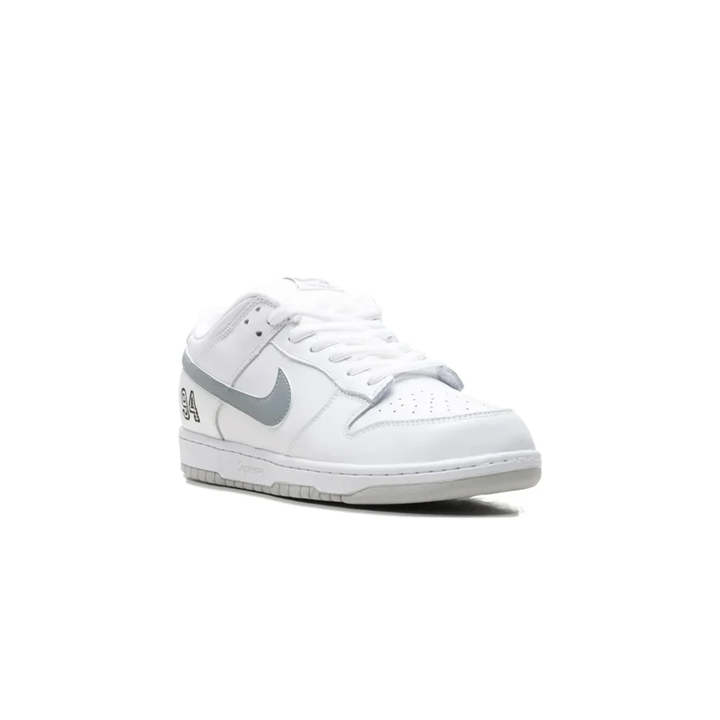 Nike SB Dunk Low Supreme 94 White Metallic Silver - Image 5