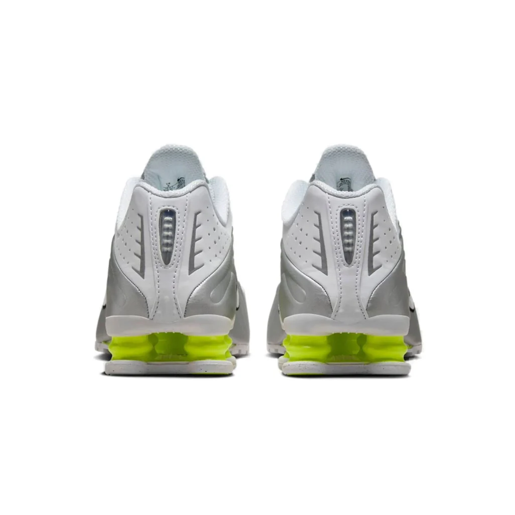 Nike Shox R4 White Metallic Silver Volt (Women's) - Image 5