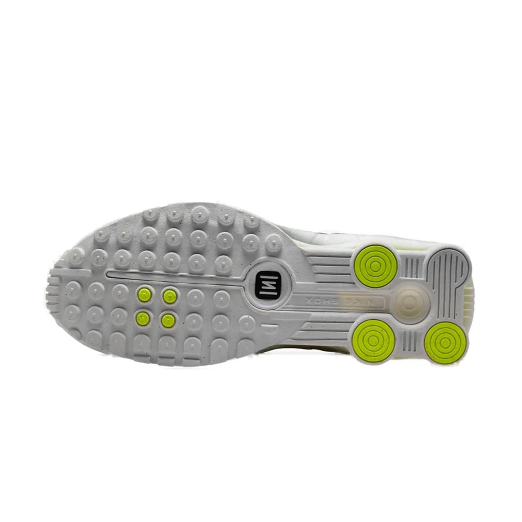 Nike Shox R4 White Metallic Silver Volt (Women's) - Image 6