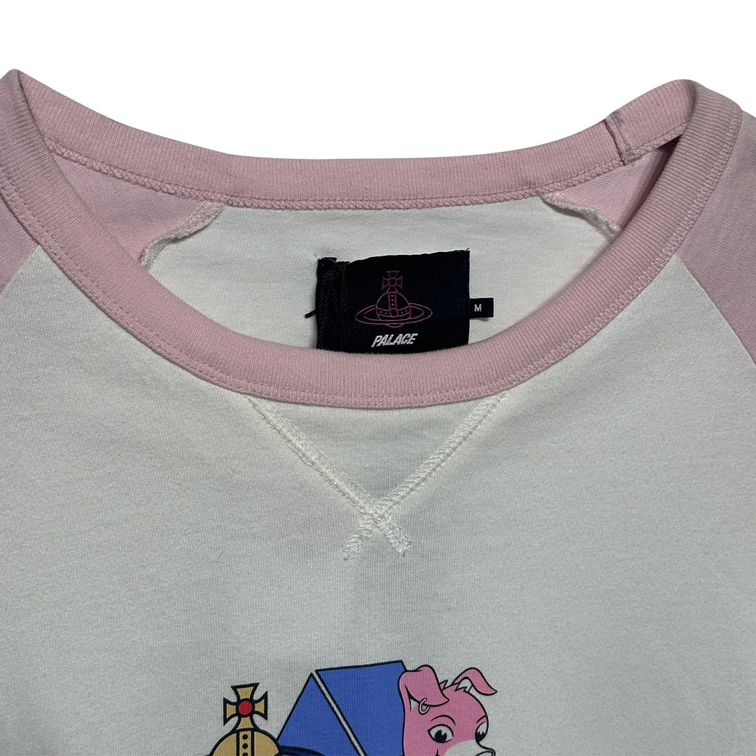Palace x Vivienne Westwood Raglan Long Sleeve White Pink - Image 4