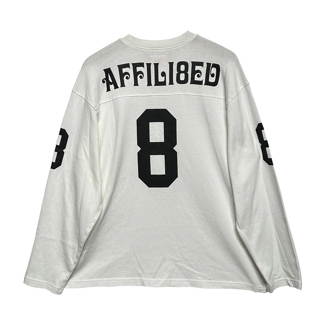 Supreme Affillated L/S Football Long-Sleeve Top White Black - Image 2