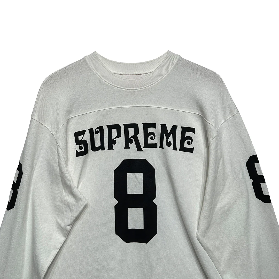 Supreme Affillated L/S Football Long-Sleeve Top White Black - Image 4