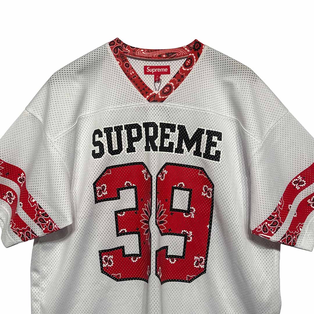 Supreme Bandana Football Jersey White Red - Image 3