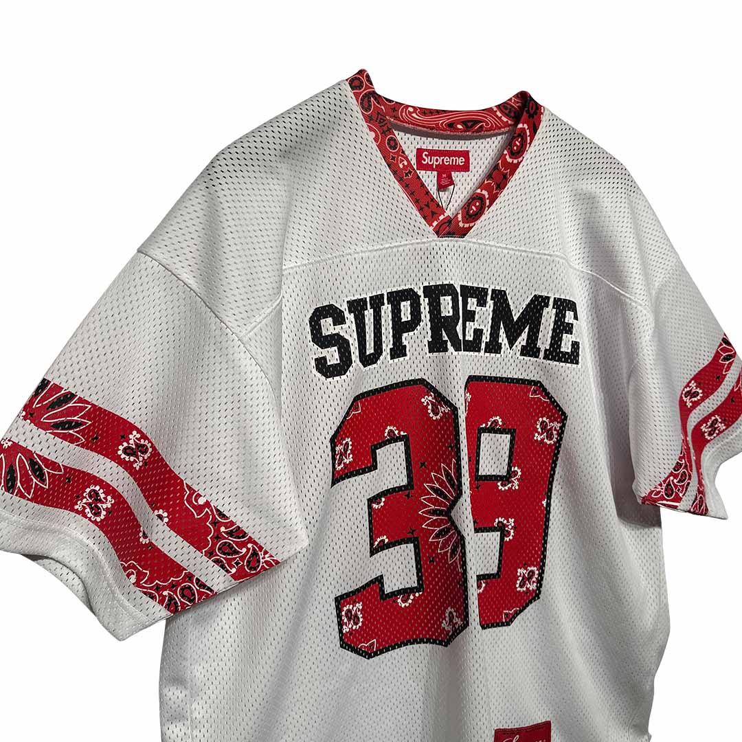 Supreme Bandana Football Jersey White Red - Image 4