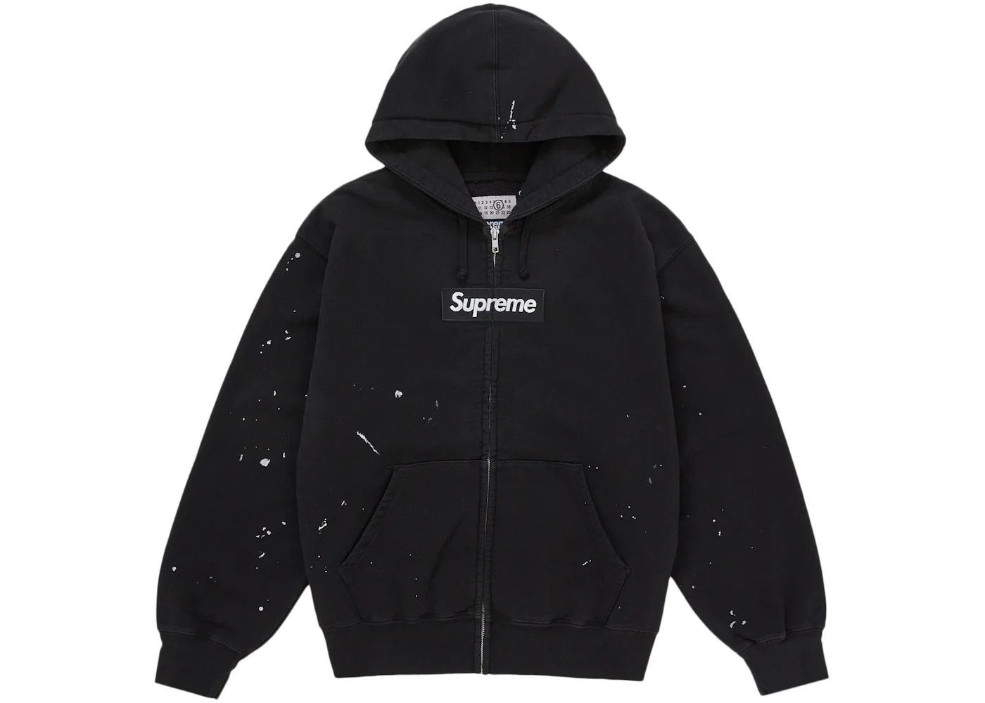 Supreme MM6 Maison Margiela Box Logo Zip Up Hooded Sweatshirt Black - Image 2