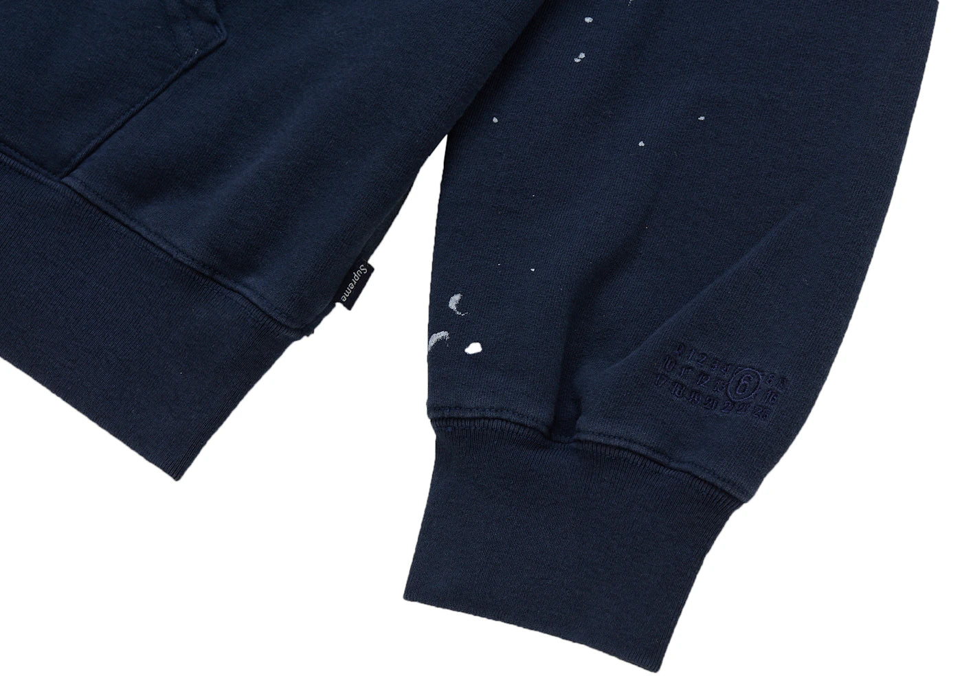 Supreme MM6 Maison Margiela Box Logo Zip Up Hooded Sweatshirt Navy - Image 5