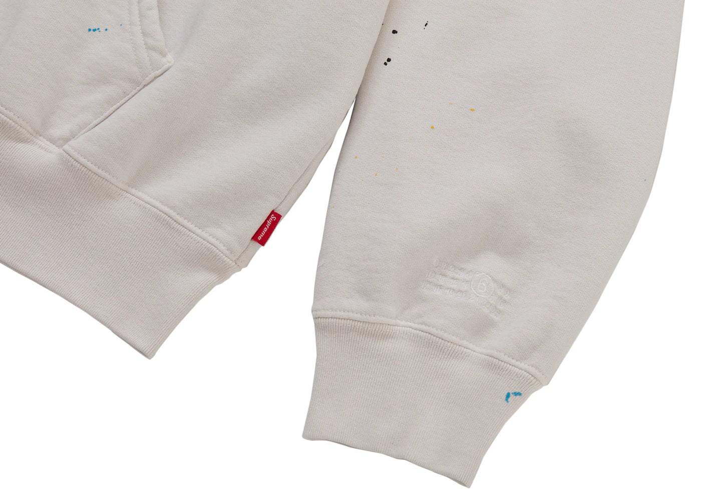Supreme MM6 Maison Margiela Box Logo Zip Up Hooded Sweatshirt White - Image 5